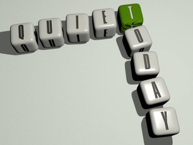 Sessiz Günler 'in bulmacaları ayna zemininde kübik harflerle düzenlenir, kavram anlamı ve sunum. güzel ve mavi