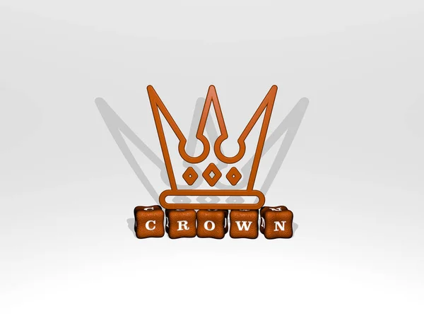 Imagem Gráfica Crown Verticalmente Juntamente Com Texto Construído Por Letras — Fotografia de Stock