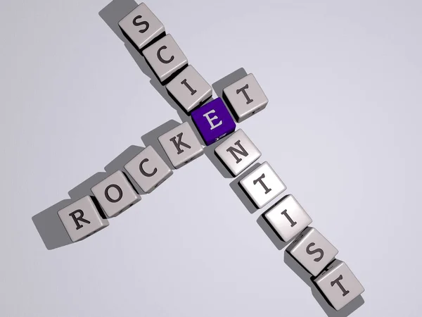 Cientístico Rocket Combinado Por Letras Dados Cruce Color Para Los —  Fotos de Stock