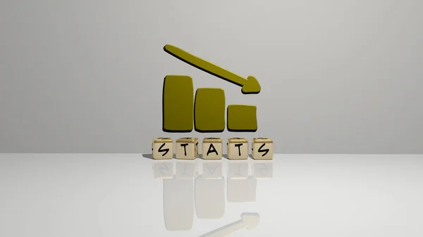 Imagem Gráfica Stats Verticalmente Junto Com Texto Construído Por Letras — Fotografia de Stock