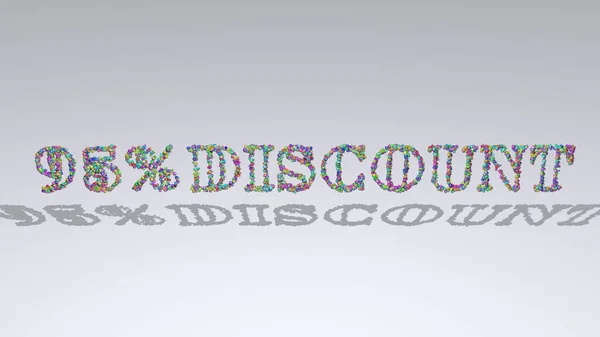 Discount Illustration Text Made Small Objects White Background Shadows Sale — Stock Photo, Image