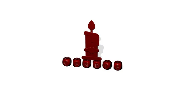 Иллюстрации Candle Графики Текста Сделанные Металлическими Буквами Кубиков Соответствующих Значений — стоковое фото