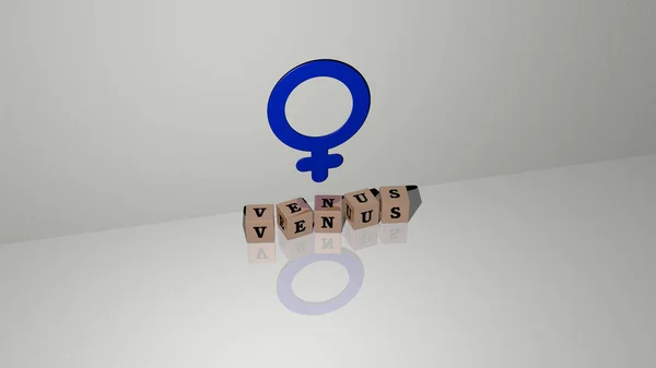 Image Graphique Venus Verticalement Avec Texte Construit Par Des Lettres — Photo