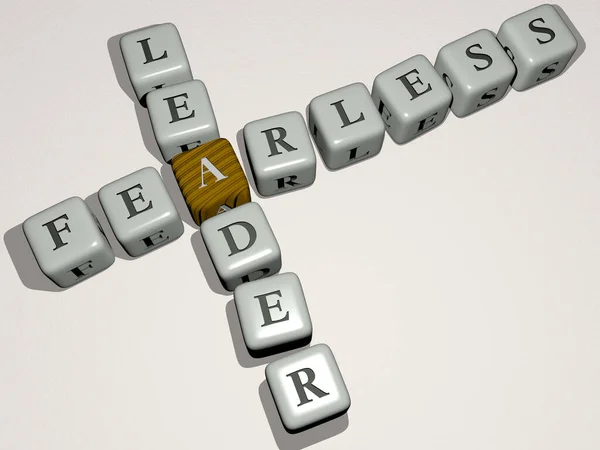 Combinación Líder Intrépido Construido Por Letras Cúbicas Desde Perspectiva Superior — Foto de Stock