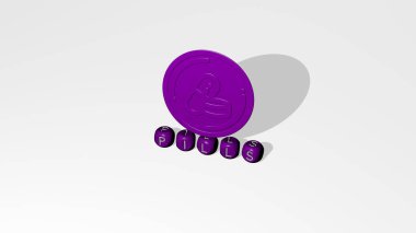 Hapların dikey olarak 3 boyutlu grafiksel görüntüsü ve üst perspektiften metalik kübik harflerle oluşturulan metinler, konsept sunum ve slayt gösterileri için mükemmel. arkaplan ve tıp