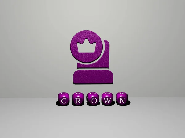 Imagem Gráfica Crown Verticalmente Juntamente Com Texto Construído Por Letras — Fotografia de Stock