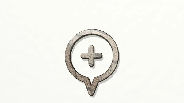 Style One Pin Circle Add Από Μια Προοπτική Στον Τοίχο — Φωτογραφία Αρχείου