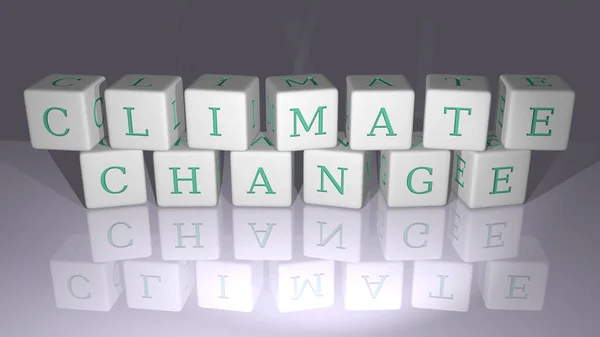 Climate Change Built Dice Letters Color Crossing Related Meanings Concept — Stock Photo, Image