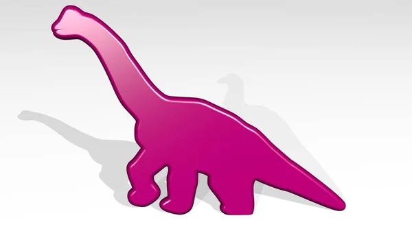 Dinosaurio Desde Una Perspectiva Con Sombra Una Gruesa Escultura Hecha —  Fotos de Stock
