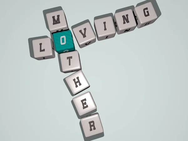 Комбінація Loving Mother Побудована Кубічними Літерами Верхньої Точки Зору Відмінно — стокове фото