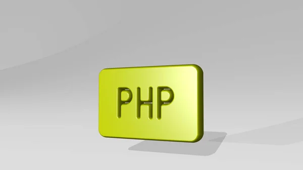 Php Aus Einer Perspektive Mit Dem Schatten Eine Dicke Skulptur — Stockfoto