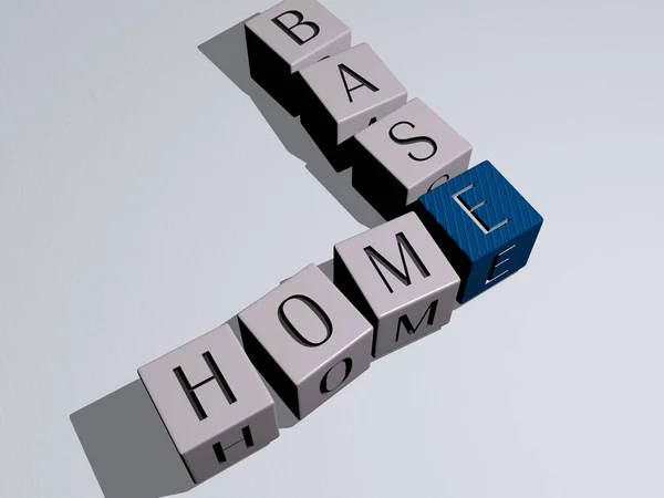 Combinación Home Base Construida Por Letras Cúbicas Desde Perspectiva Superior —  Fotos de Stock