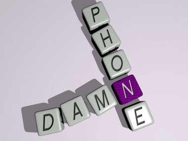 Konseptin ilgili anlamları için zar harfleri ve renk geçişleriyle birleştirilmiş. illüstrasyon ve siyah