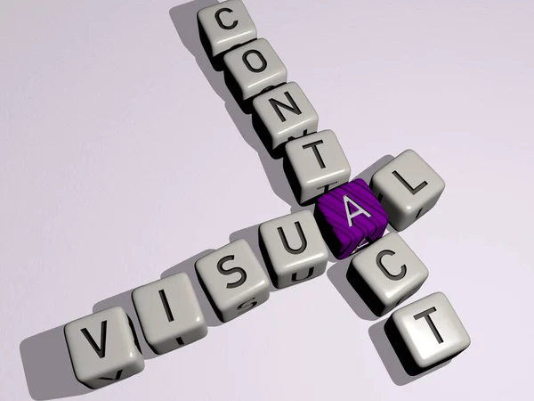 Visual Contact Combined Dice Letters Color Crossing Related Meanings Concept — Stock Photo, Image