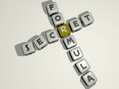 combination of secret formula built by cubic letters from the top perspective, excellent for the concept presentation. illustration and background clipart