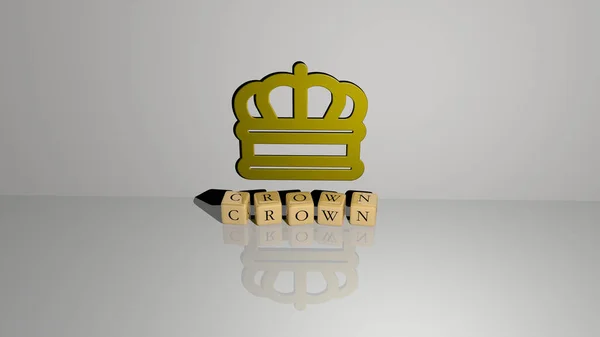 Imagem Gráfica Crown Verticalmente Juntamente Com Texto Construído Por Letras — Fotografia de Stock