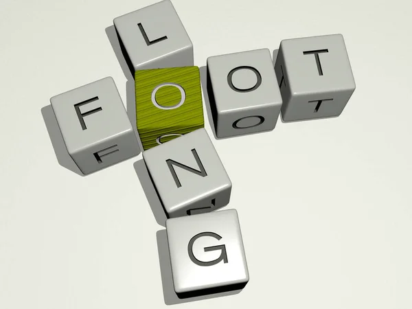 Foot Long Combined Dice Letters Color Crossing Related Meanings Concept — Stock Photo, Image