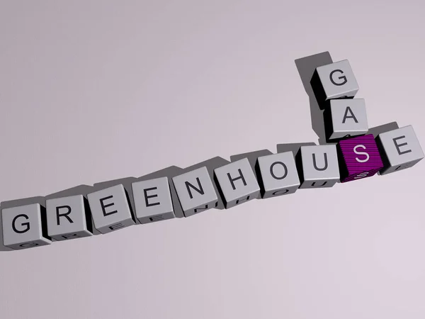 Gas Greenhouse Combinado Por Letras Dados Cruce Color Para Los — Foto de Stock
