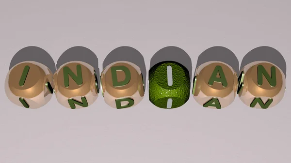 Indian Сочетании Буквами Костей Цветовым Скрещиванием Соответствующих Значений Концепции Фон — стоковое фото