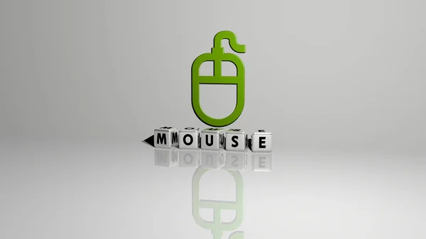 Image Graphique Mouse Verticalement Avec Texte Construit Par Des Lettres — Photo