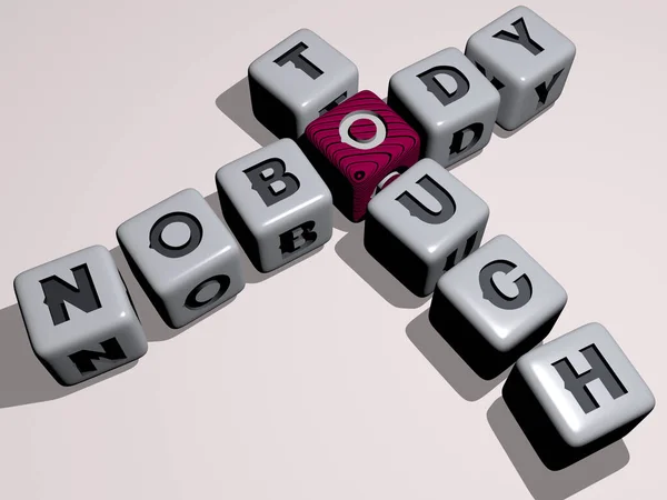 Комбінація Nobody Touch Побудована Кубічними Літерами Верхньої Точки Зору Відмінно — стокове фото