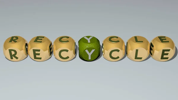 Combinação Reciclar Construído Por Letras Cúbicas Partir Perspectiva Superior Excelente — Fotografia de Stock