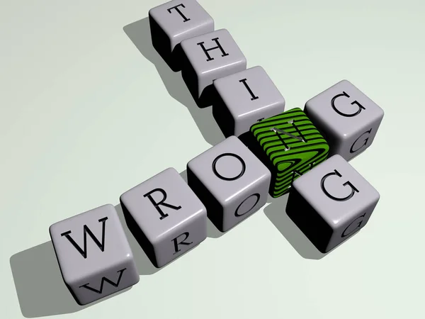 Combination Wrong Thing Built Cubic Letters Top Perspective Excellent Concept — Stock Photo, Image