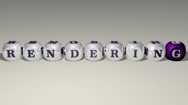 Ayna zemininde kübik harflerle sıralanmış bulmacalar, kavram anlamı ve sunum. Resim ve arkaplan