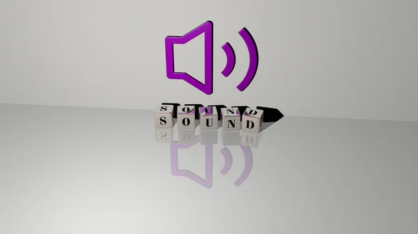 Иллюстрация Звуковой Графики Текста Сделанные Металлическими Буквами Кубиков Соответствующих Значений — стоковое фото