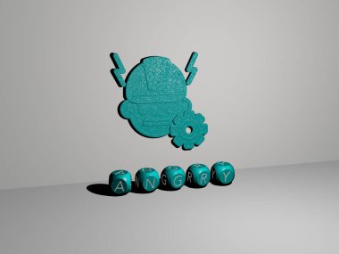 Öfkenin dikey olarak üç boyutlu grafiksel görüntüsü ve üst perspektiften metalik kübik harflerle oluşturulan metinler, konsept sunumu ve slayt gösterileri için mükemmel. Resim ve arkaplan