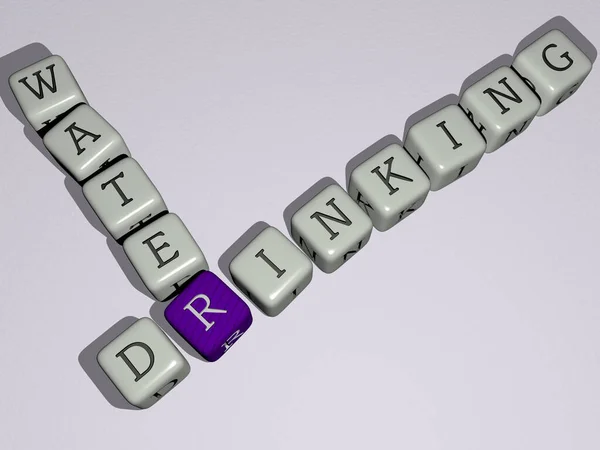 Combination Drinking Water Built Cubic Letters Top Perspective Excellent Concept — Stock Photo, Image