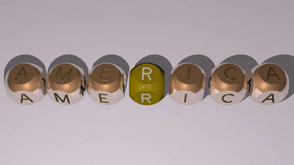 America Combined Dice Letters Color Crossing Related Meanings Concept American — Stock Photo, Image