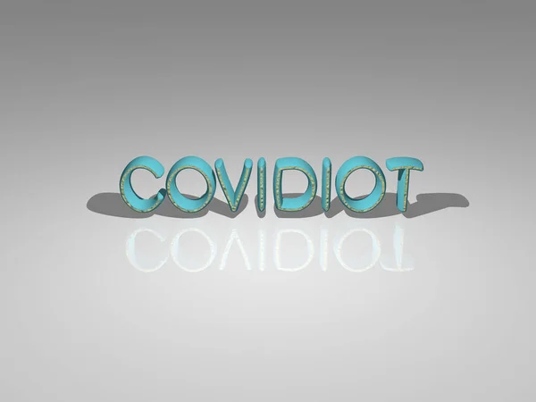 Covidiot Illusztrációja Színes Szövegben Realisztikus Perspektívából Ideális Kép Téma Koncepcionális — Stock Fotó