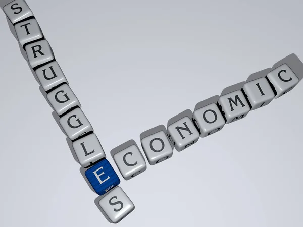 Fair Trade Products Economic Struggles Combined Dice Letters Color Crossing — Stock Photo, Image