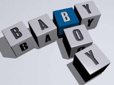 Giysiler: Erkek bebek zar harfleri ve renk geçişleriyle konseptin ilgili anlamları için birleşti. şirin ve çocuk.