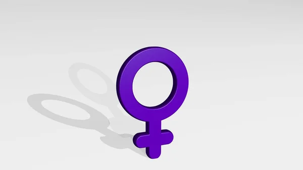 Gender Female Gemaakt Door Illustratie Van Een Glanzende Metalen Sculptuur — Stockfoto