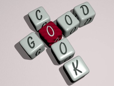 En üst perspektiften gelen kübik harflerle yapılmış iyi bir aşçı kombinasyonu. Konsept sunumu için mükemmel. Resim ve arkaplan