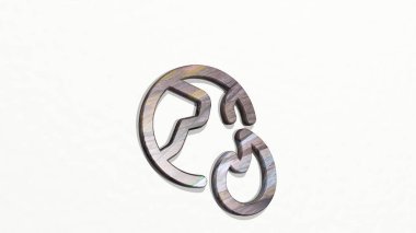 Küresel ısınma ateşi, arka planda parlak metalik bir heykelin 3 boyutlu bir resmiyle yapılmış. konsept ve iş