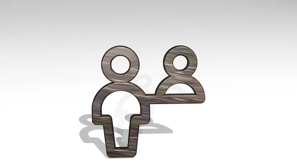 Informacje Desk Customer Rzuca Cień Dwa Światła Ilustracja Rzeźby Metalicznej — Zdjęcie stockowe