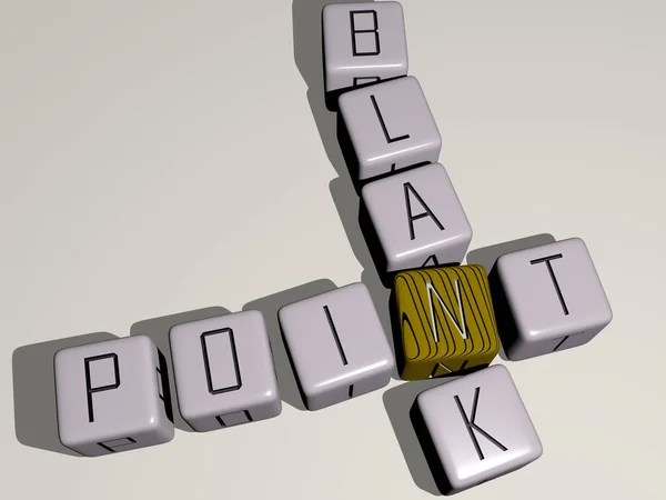 Point Blank Combined Dice Letters Color Crossing Related Meanings Concept — Stock Photo, Image