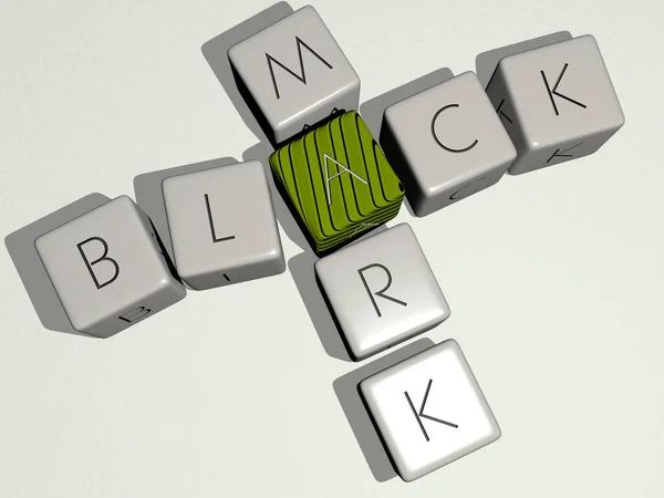 Los Crucigramas Marca Negra Dispuestos Por Las Letras Cúbicas Suelo — Foto de Stock