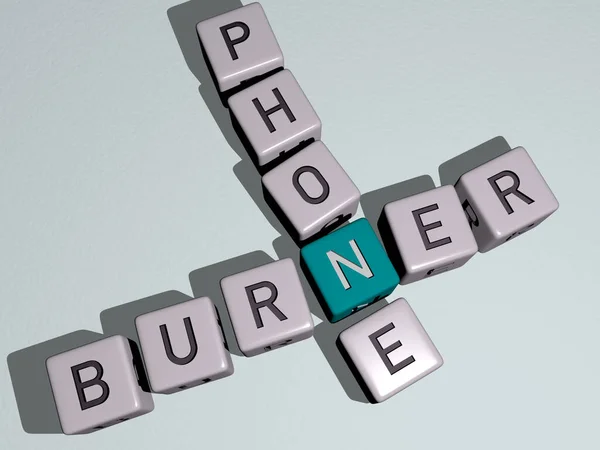 Burner Phone Combined Dice Letters Color Crossing Related Meanings Concept — Stock Photo, Image