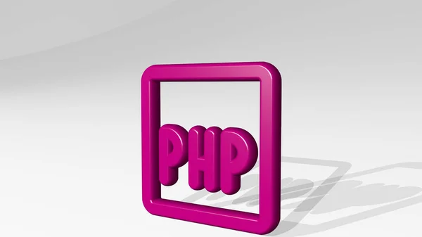 Php Aus Einer Perspektive Mit Dem Schatten Eine Dicke Skulptur — Stockfoto