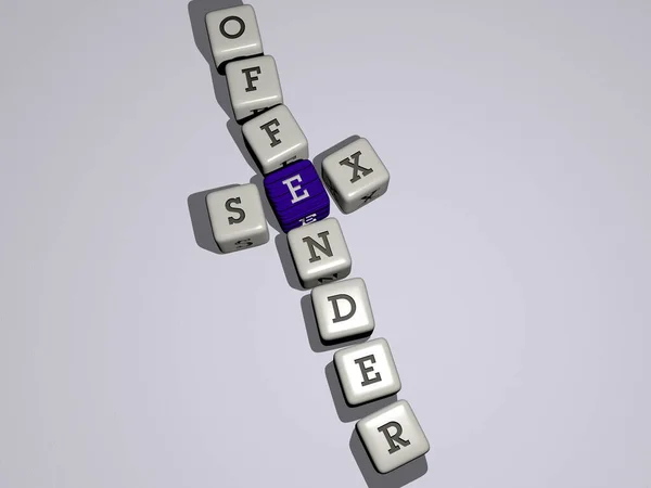 Combinação Sex Offender Construído Por Letras Cúbicas Partir Perspectiva Superior — Fotografia de Stock
