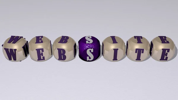 Website Combined Dice Letters Color Crossing Related Meanings Concept Illustration — Stock Photo, Image