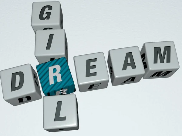 Dream Girl Combiné Par Des Dés Lettres Croisement Couleurs Pour — Photo