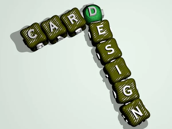 Card Design Gecombineerd Met Dobbelstenen Letters Kleur Kruising Voor Verwante — Stockfoto