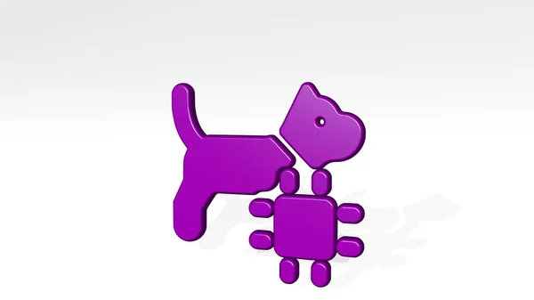 Pet Tracking Dog Chip Uma Perspectiva Com Sombra Uma Escultura — Fotografia de Stock