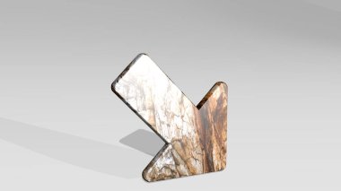 Açık arkaplanda parlayan metalik bir gölgenin üç boyutlu çiziminden yapılmış sağ BOTTOM CORNER. simge ve tasarım