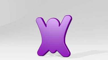 Açık arkaplanda gölgesi olan parlak metalik bir heykelin 3 boyutlu bir tasviri ile yapılmış DESIGN HAYVAN derisi. Güzel ve güzel.